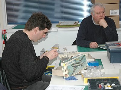 Richard nearly finishing his Canberra and a very contemplative Les!